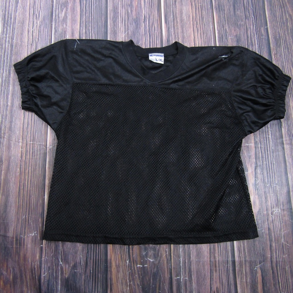Champro T-Shirt Youth L/XL Black Mesh Puff Sleeve Jersey Breathable
